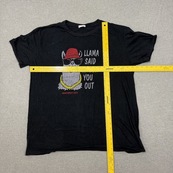 Rainforest Cafe Llama Black Graphic T-shirt XL "Llama Said Knock You Out" Retro - Picture 3 of 4